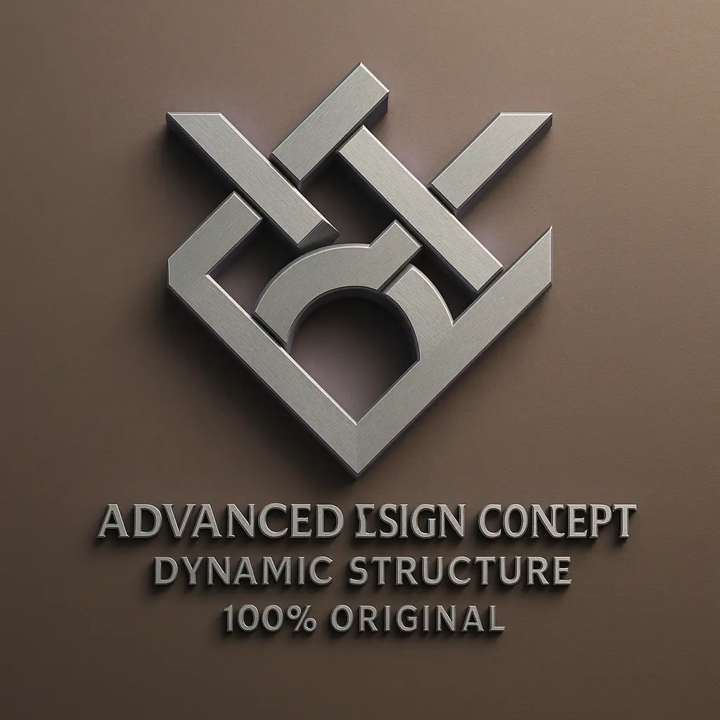 Abstract angular 3d logo template on textured background