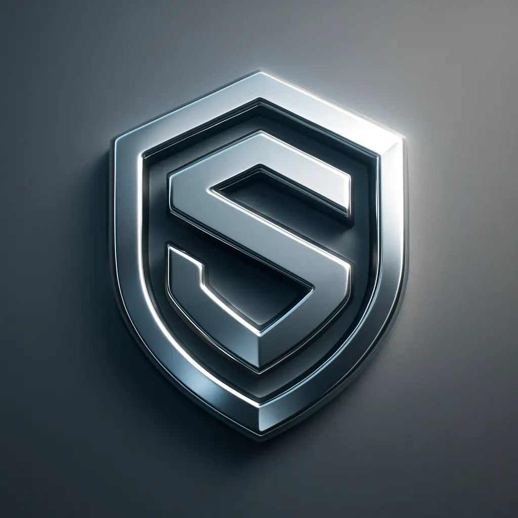 3d logo template with abstract geometric shield design