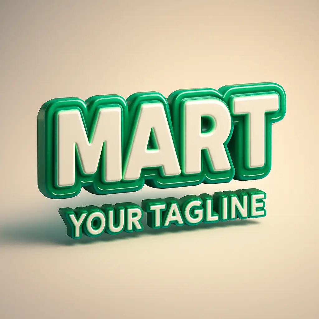 Glossy green and white 3d logo template
