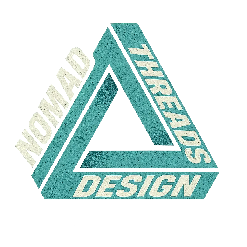 Impossible triangle clothing brand logo template in mint and navy