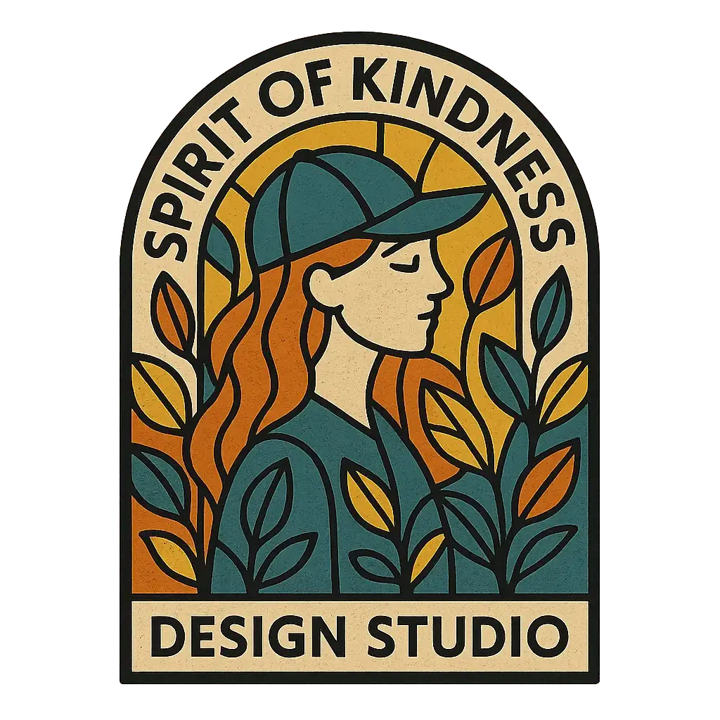 Vintage stained glass clothing brand logo template