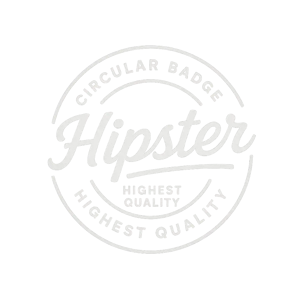 Clothing brand logo template with circular badge and script typography.