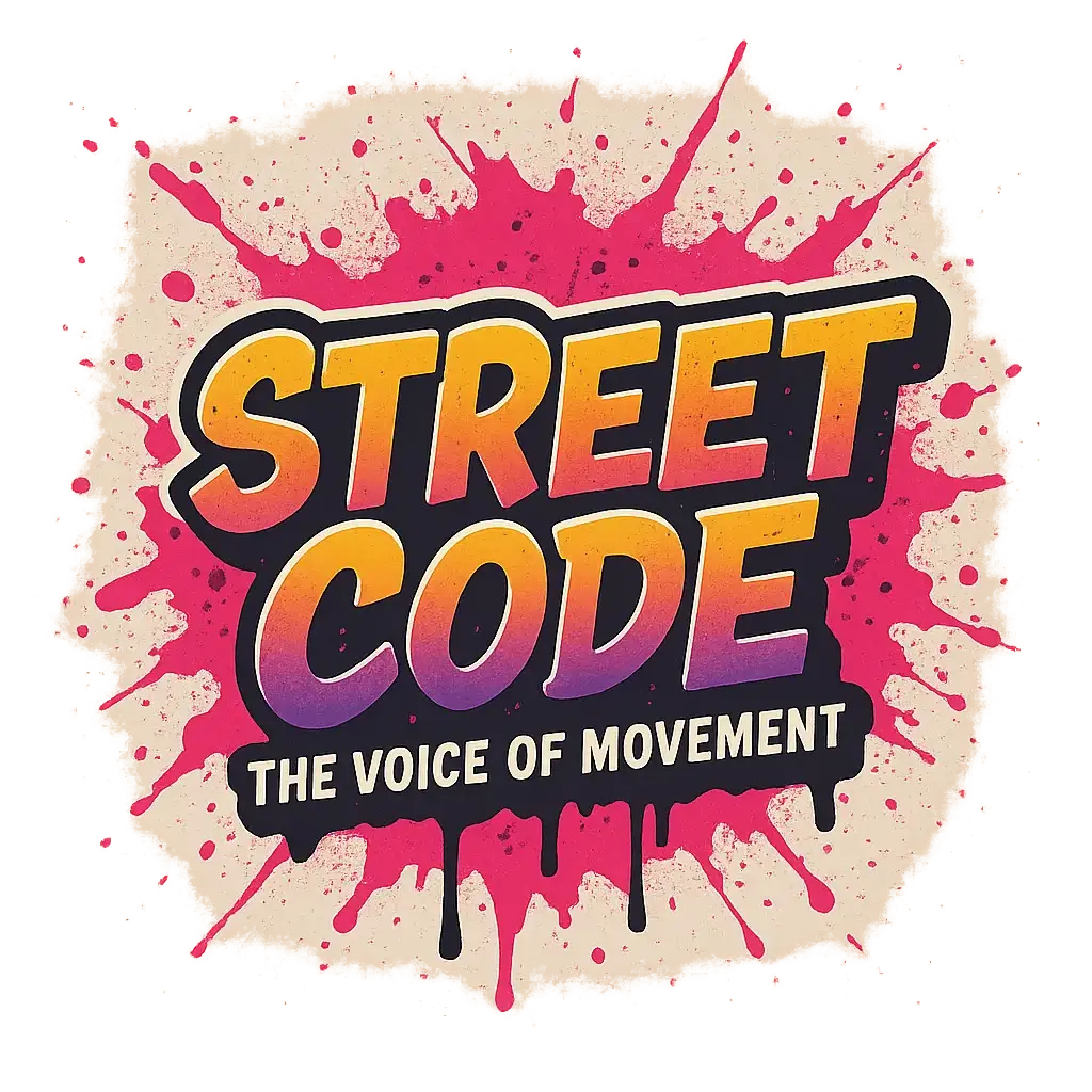 Graffiti-style clothing brand logo template with bold colors