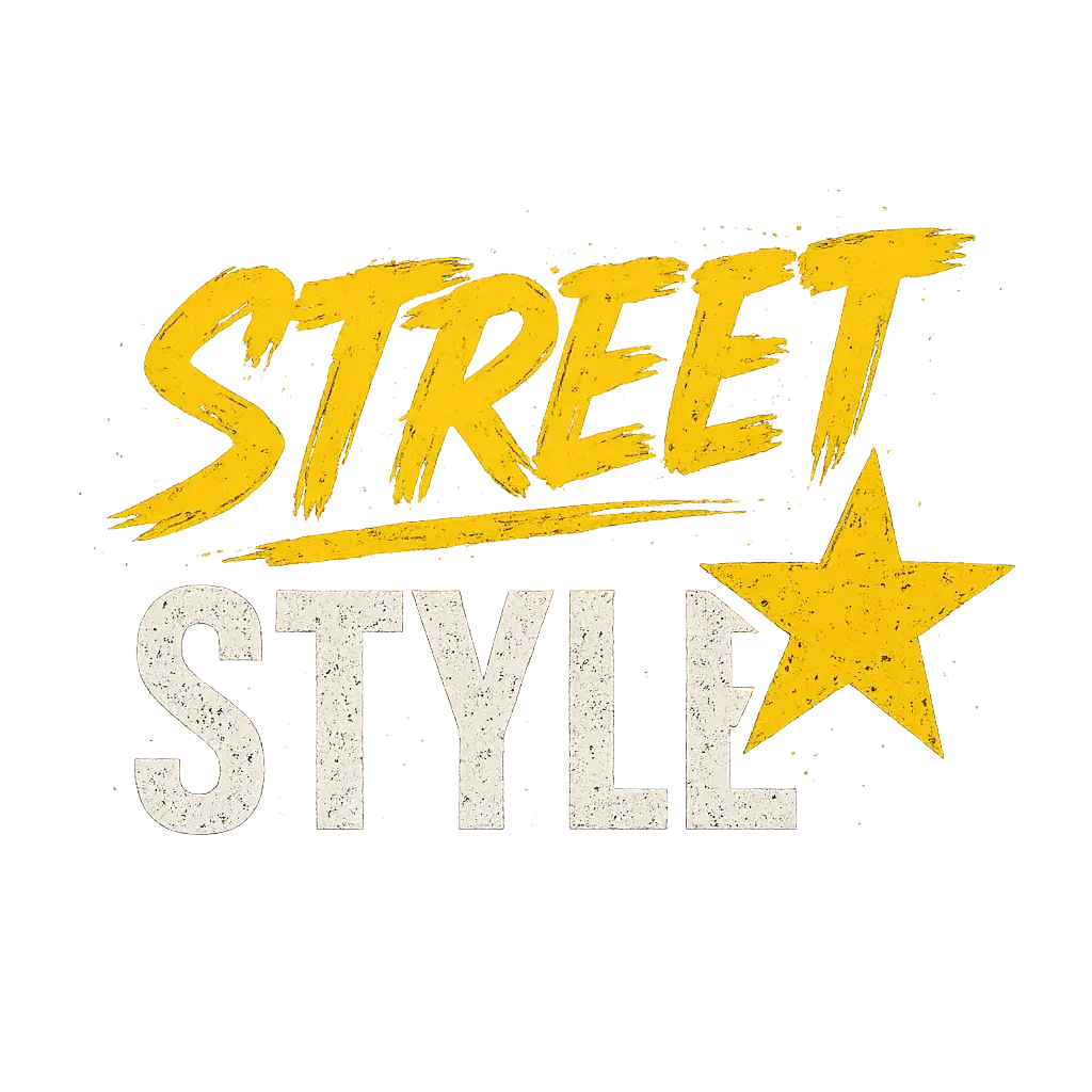 Bold streetwear clothing brand logo template with brushstroke text