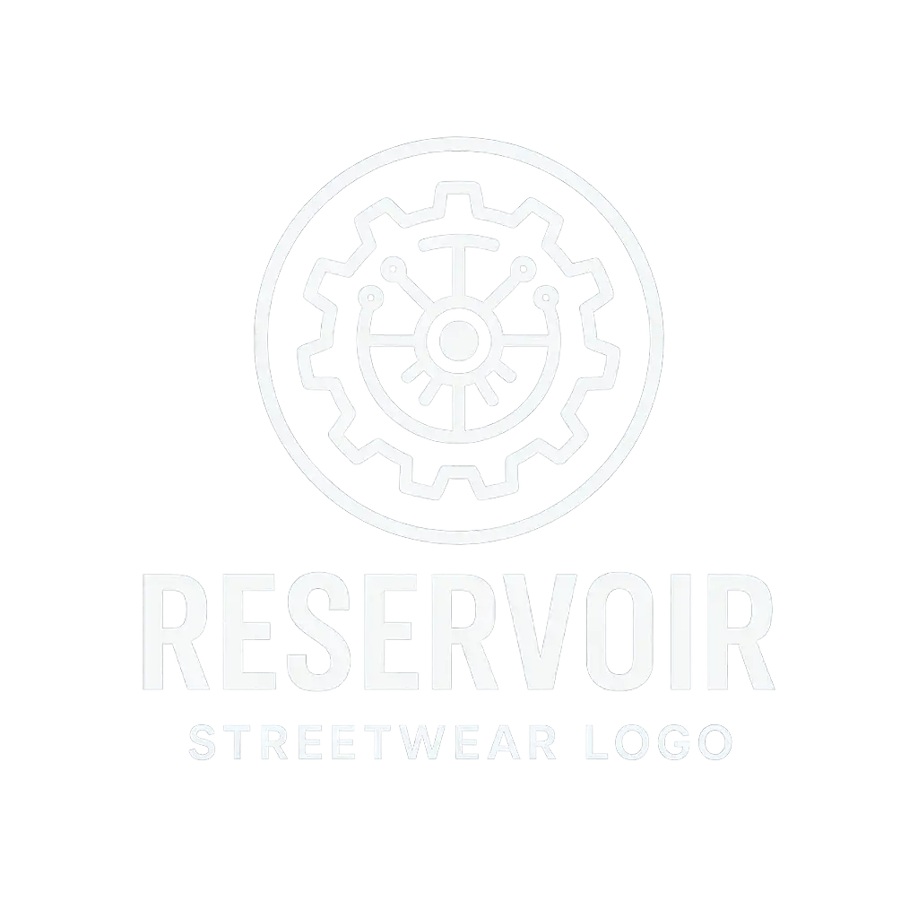 Stylized gear icon with 'RESERVOIR' clothing brand logo template