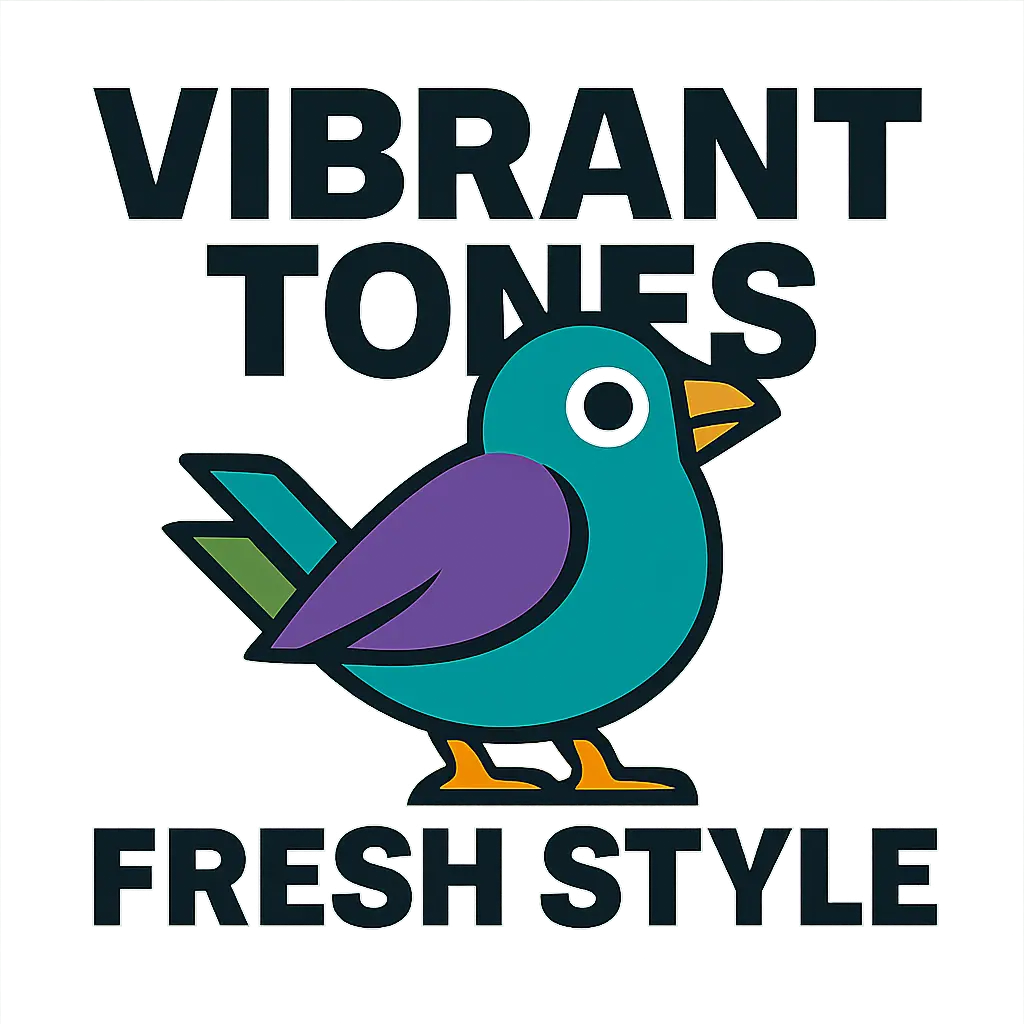 Clothing brand logo template with vibrant bird and bold text