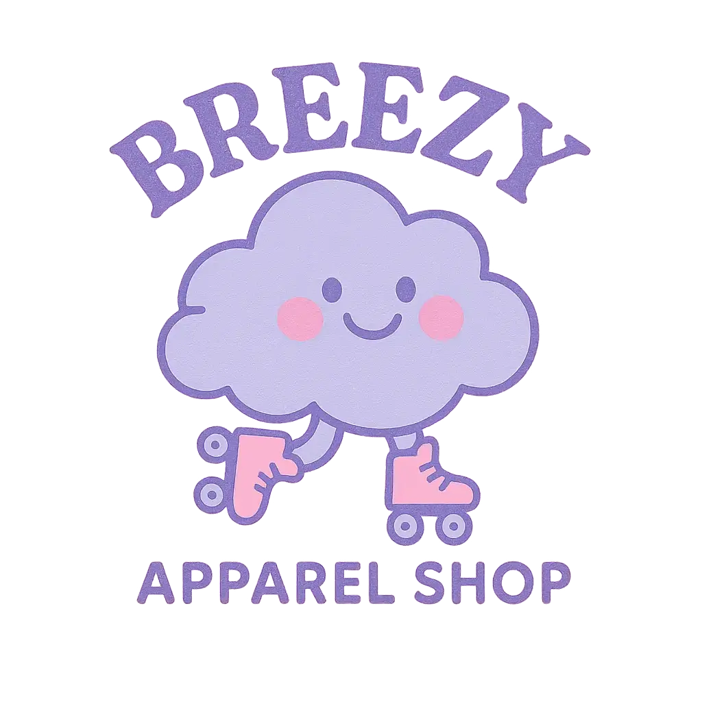 Playful cartoon clothing brand logo template with cloud mascot