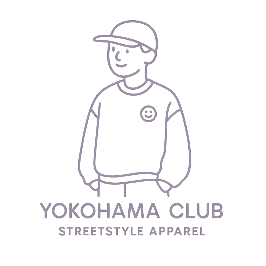 Minimalist clothing brand logo template with hand-drawn mascot