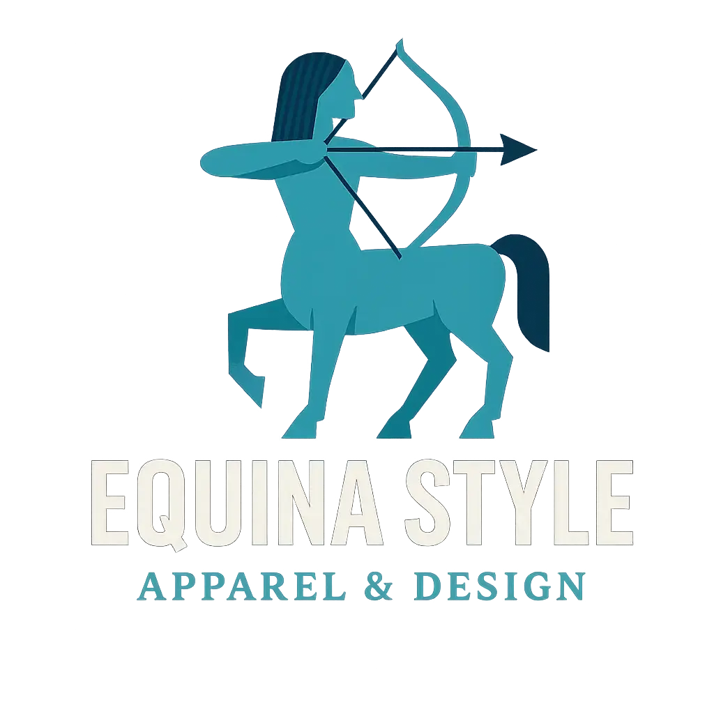 Minimalist centaur-themed clothing brand logo template