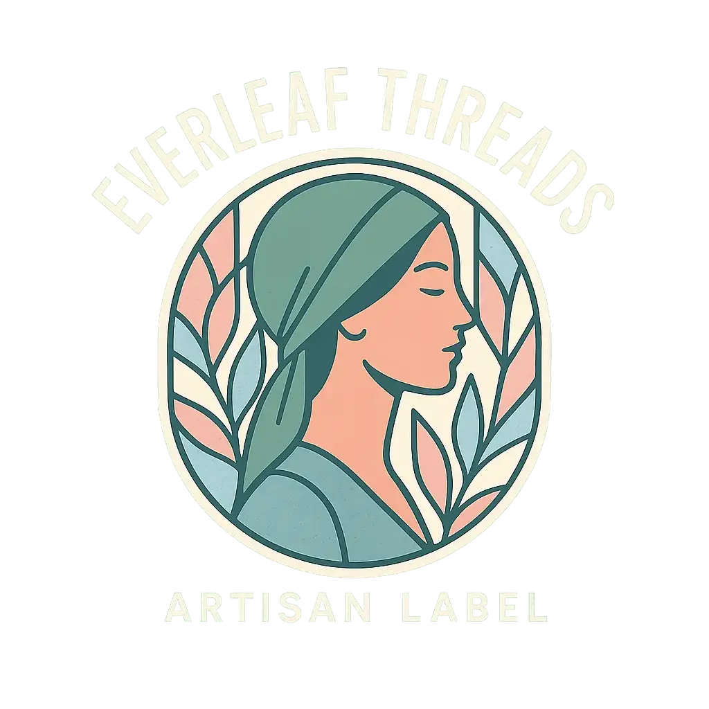 Modern clothing brand logo template with artistic female profile