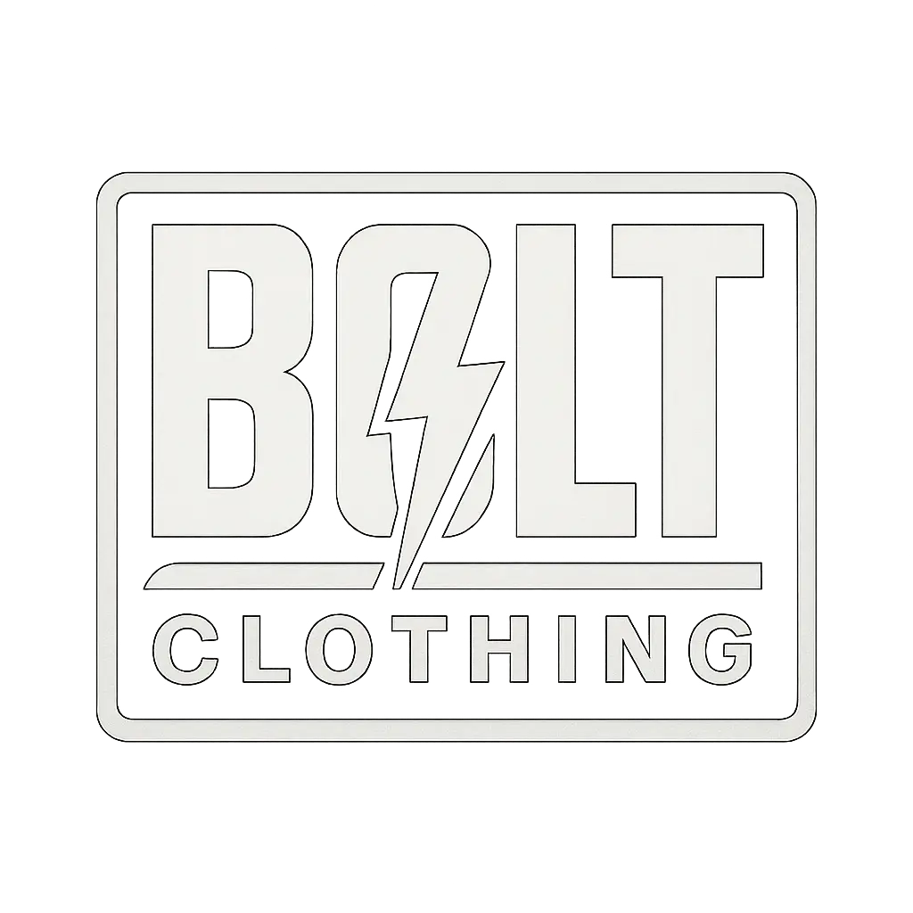 Bold streetwear clothing brand logo template with lightning motif