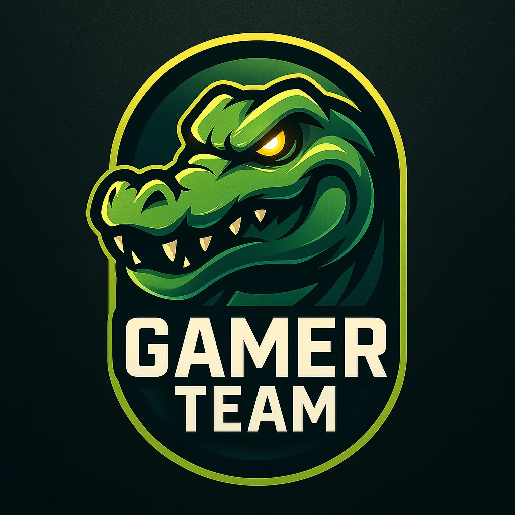 discord logo template featuring alligator head icon with bold text