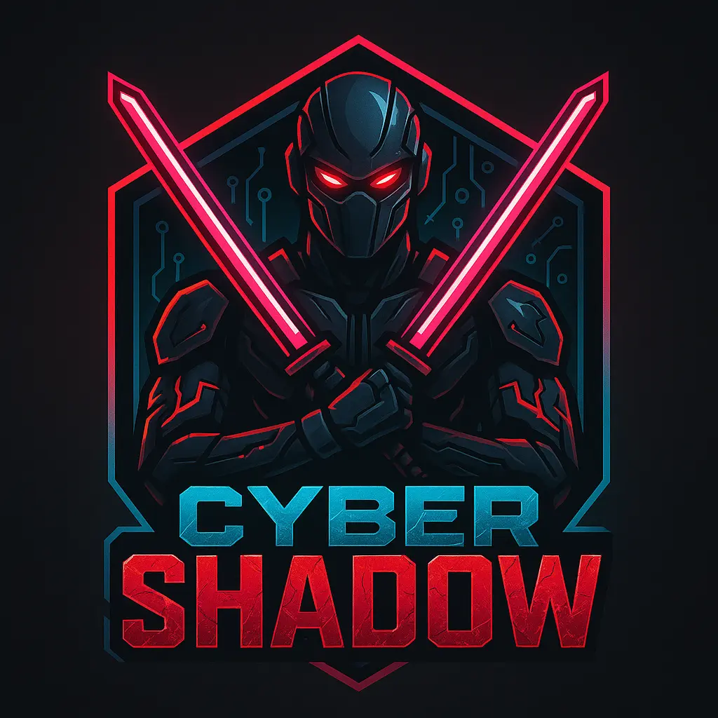 Cyberpunk discord logo template with robotic ninja theme