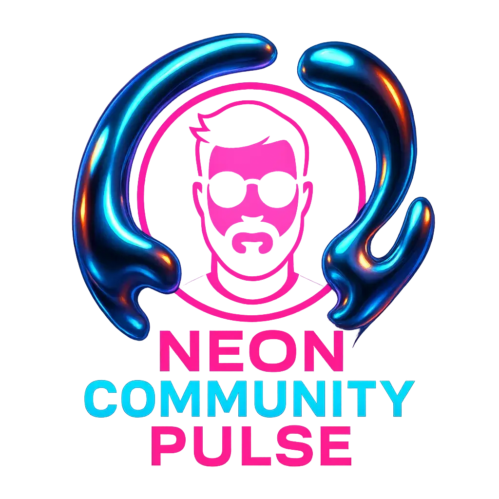 discord logo template with neon chrome portrait frame
