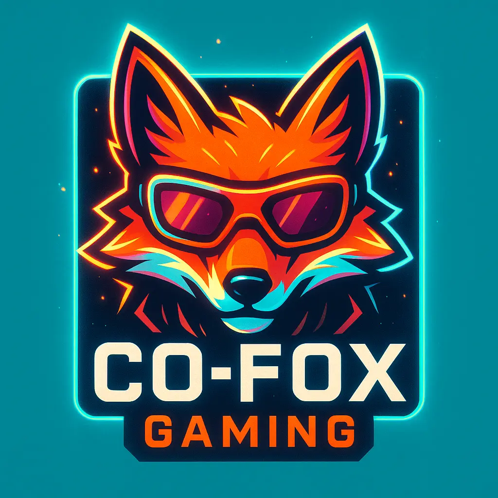Discord logo template featuring a dynamic fox icon with neon accents