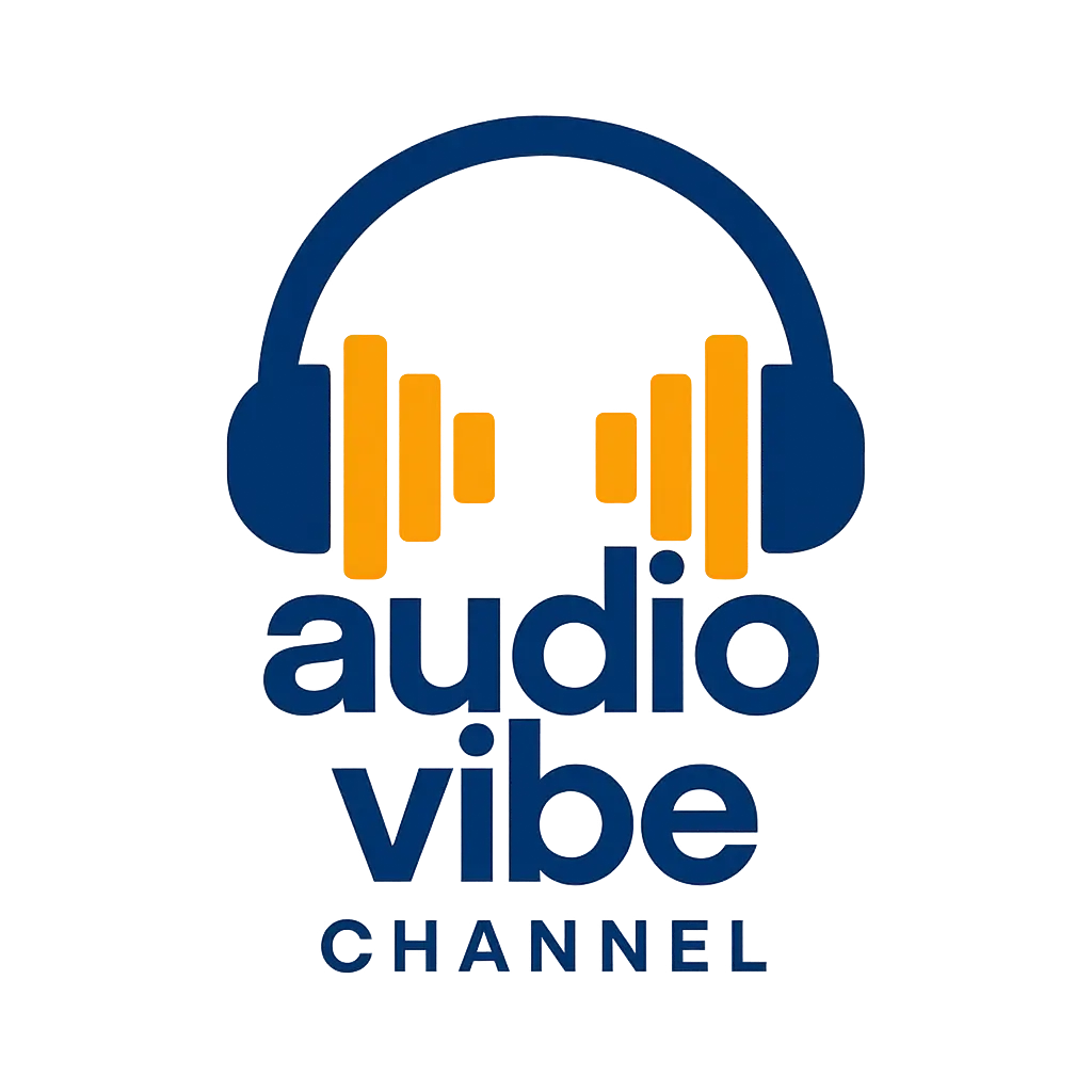 youtube logo template with bold headphones and stacked text