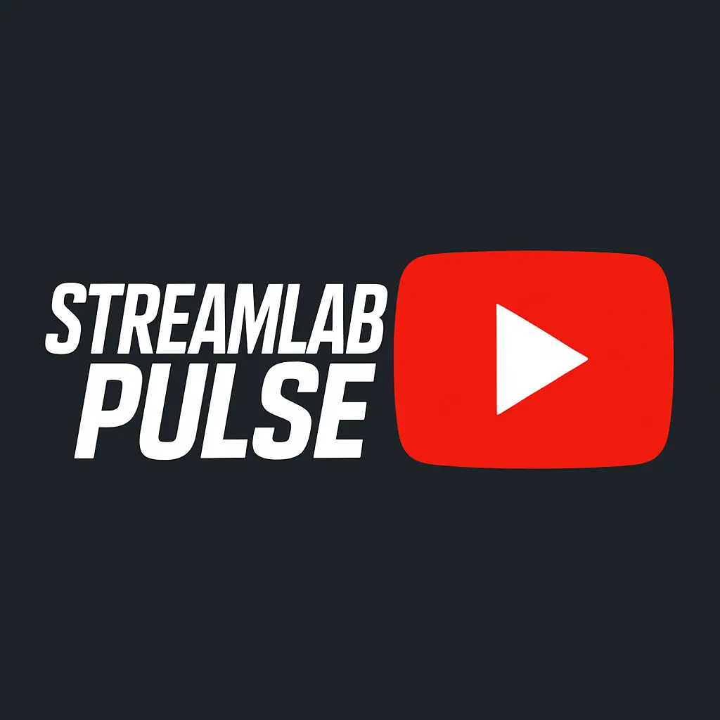 youtube logo template with red play icon and StreamLab Pulse text