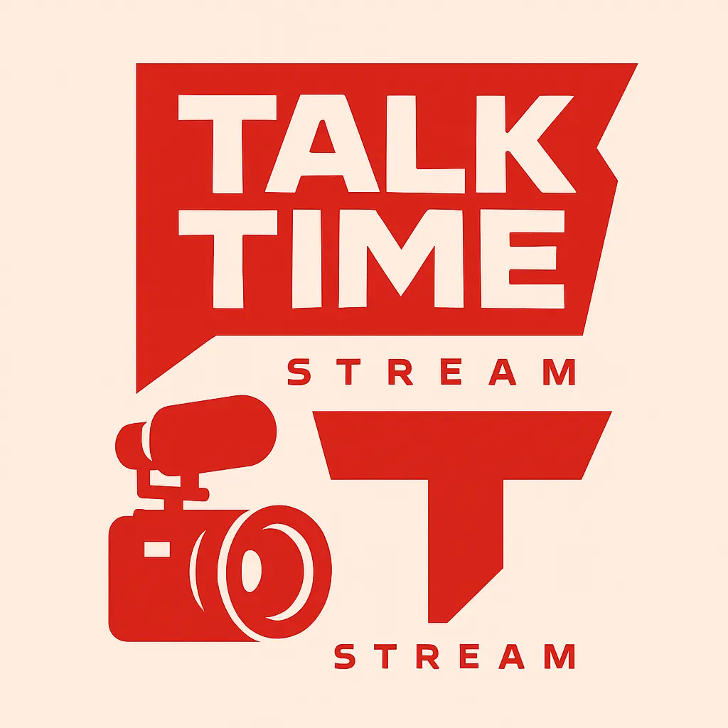 Bold red youtube logo template with speech bubble and camera