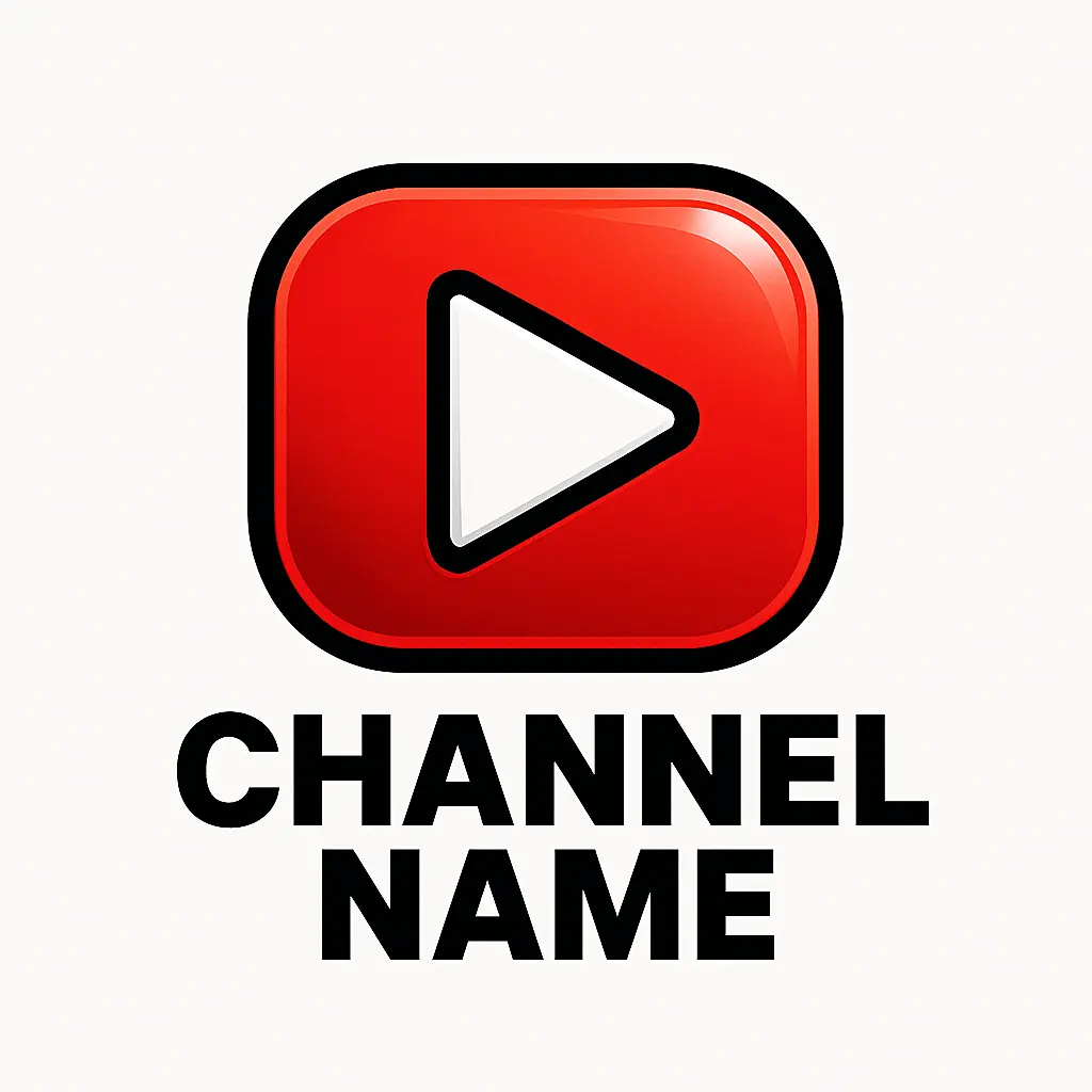 youtube logo template with red play button and bold font