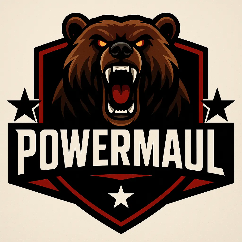youtube logo template with fierce bear mascot and bold badge