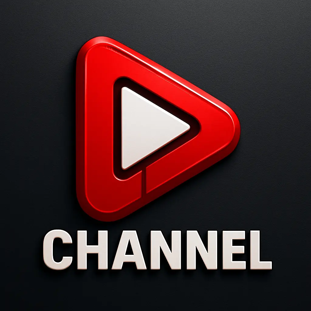 youtube logo template with red play button and bold text
