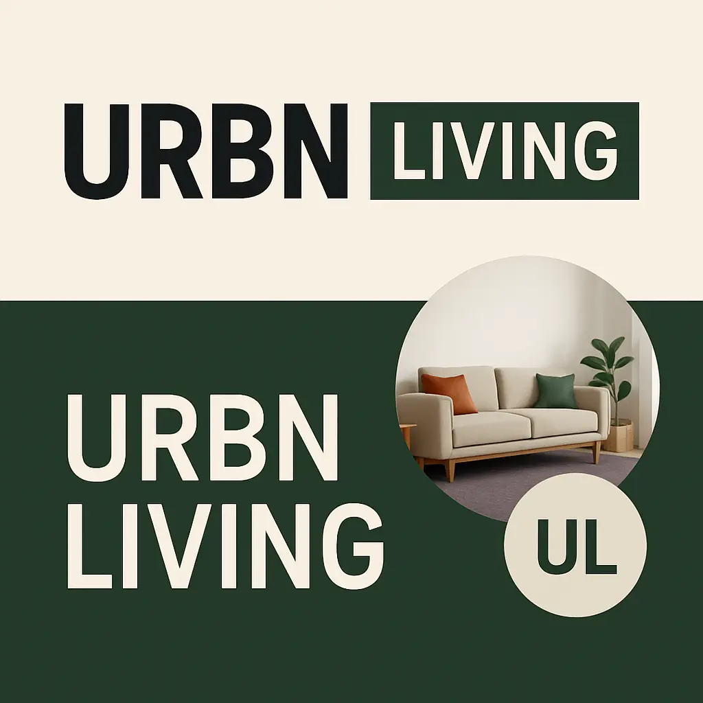 Modern youtube logo template with URBN LIVING branding