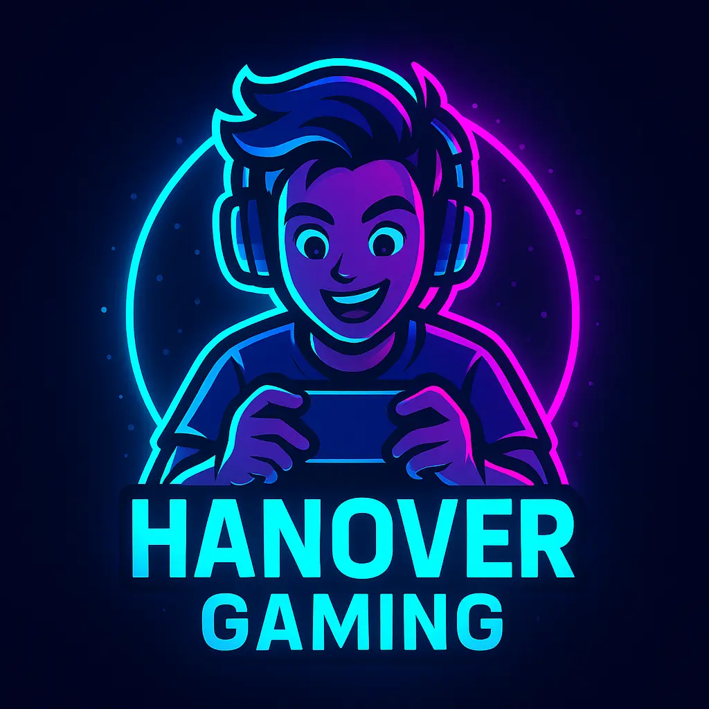youtube logo template with glowing neon text and gaming avatar