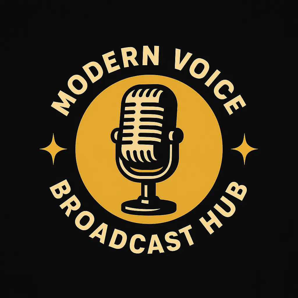 vintage mic youtube logo template with bold circular layout