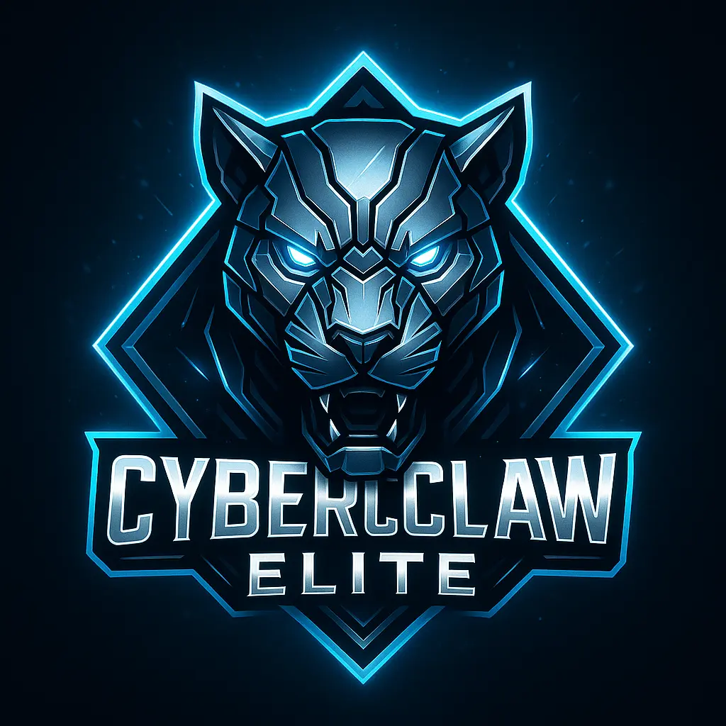 Robotic panther crest gaming logo template
