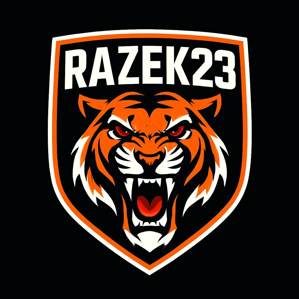 Roaring tiger gaming logo template in orange shield