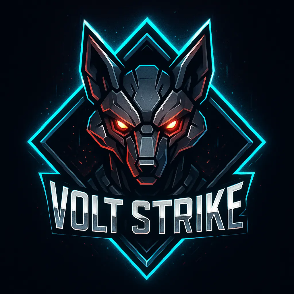 Robotic fox emblem gaming logo template