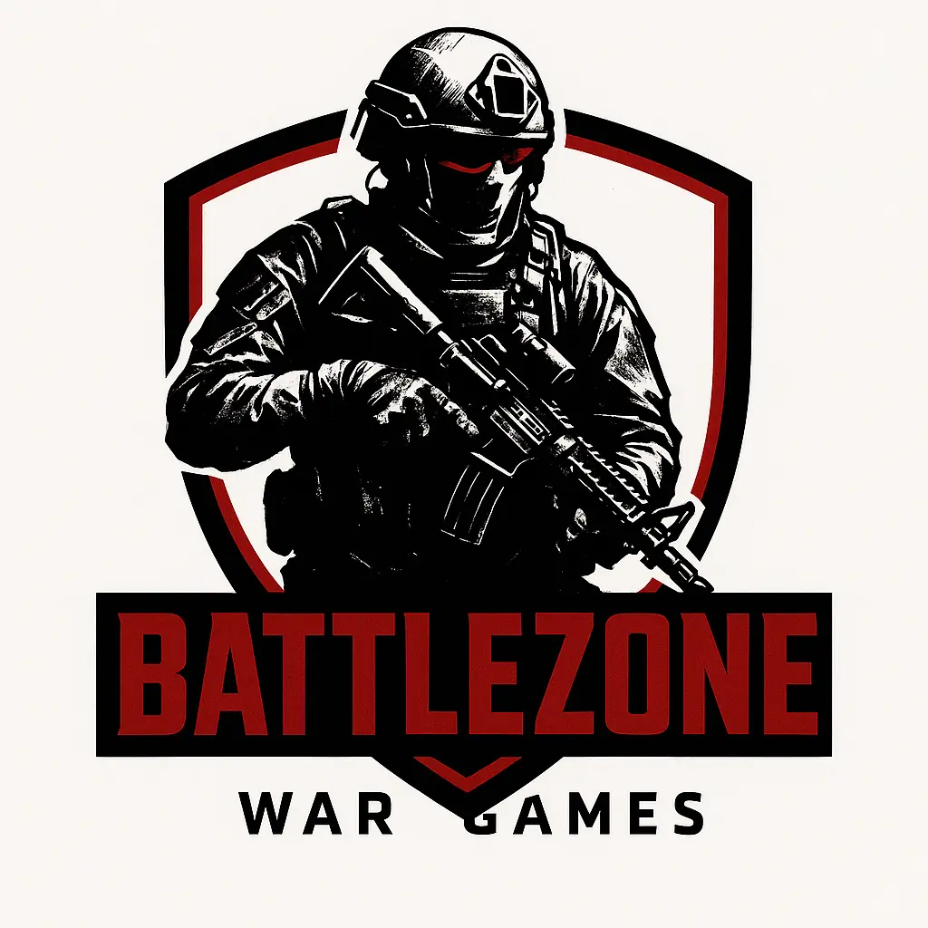 Gaming logo template featuring soldier and bold text