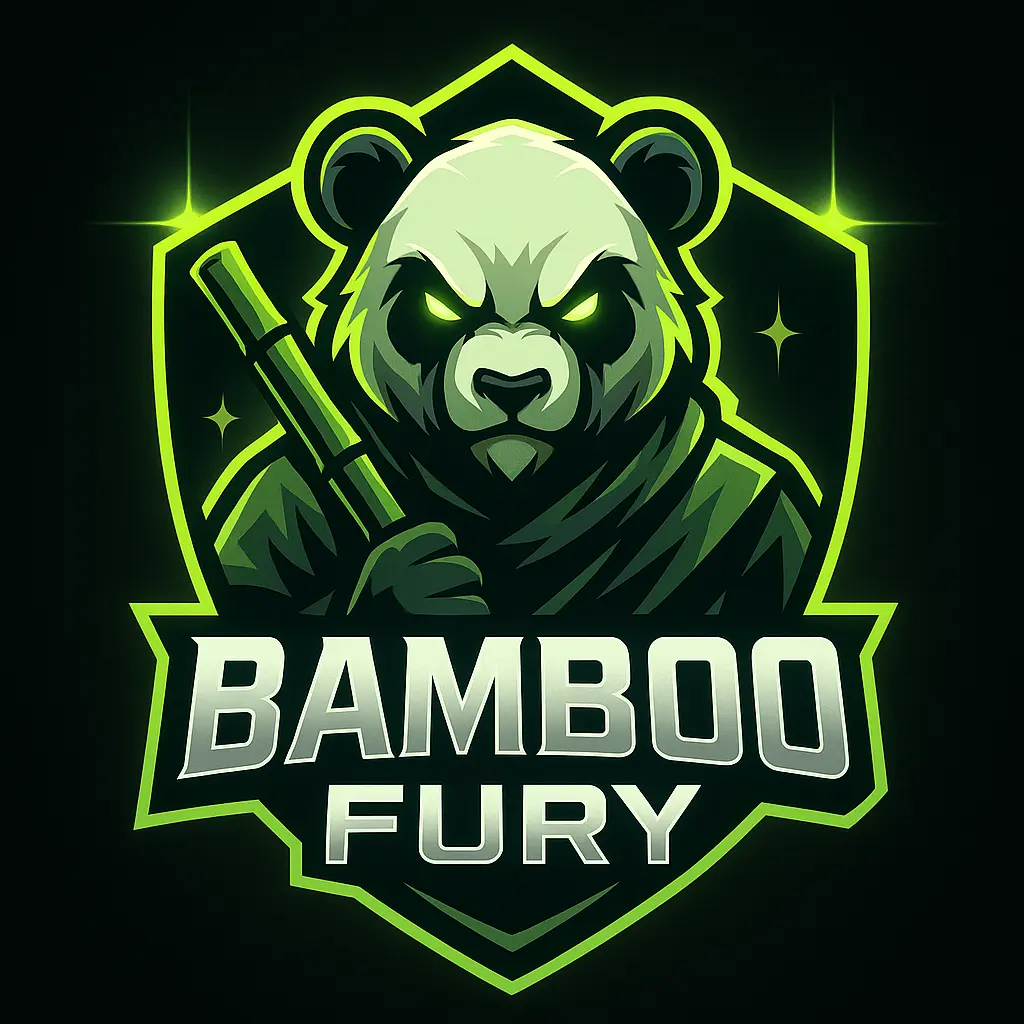 Fierce panda gaming logo template in neon crest style