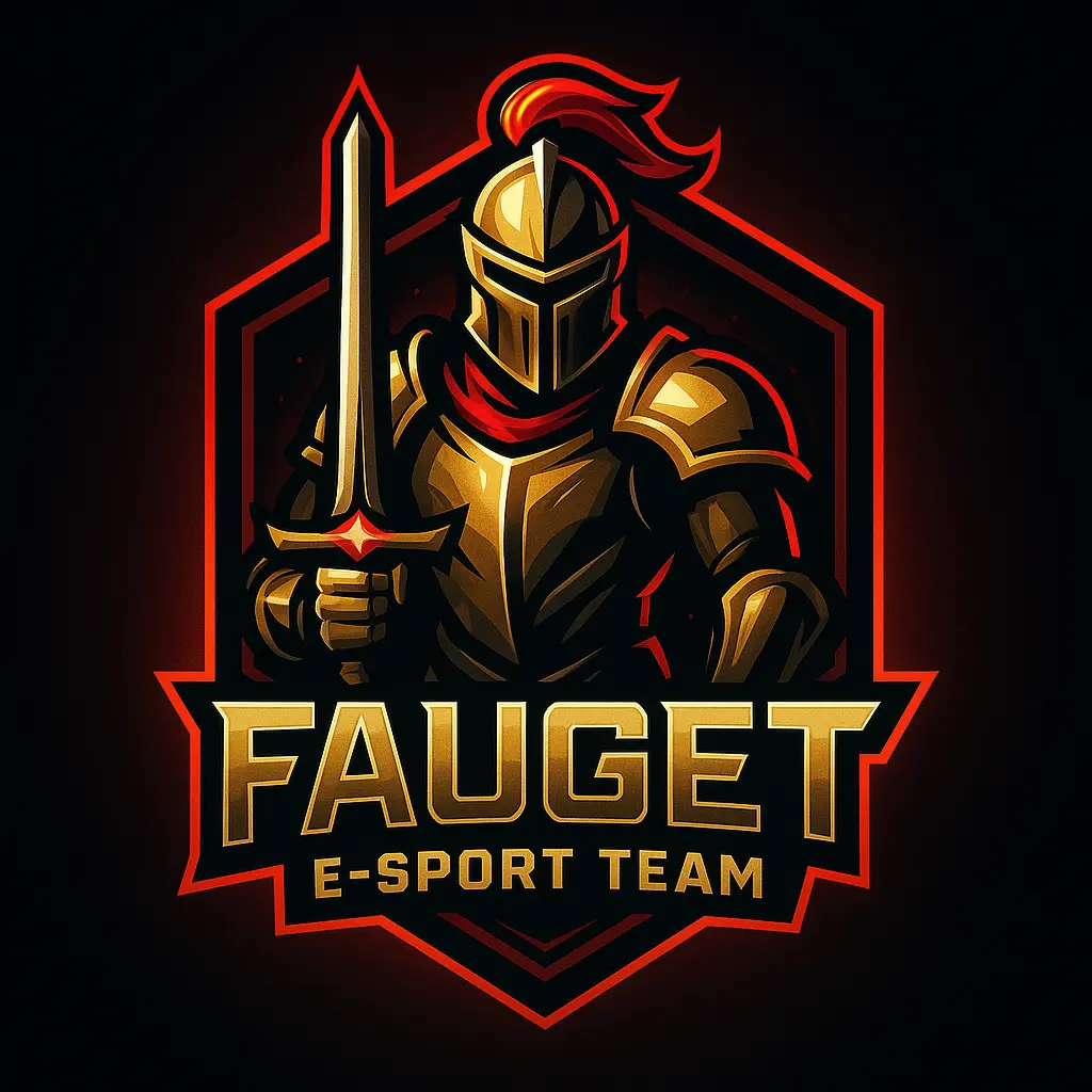 Gaming logo template with armored knight and red star