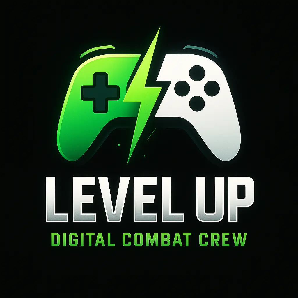 Split game controller gaming logo template with neon glow