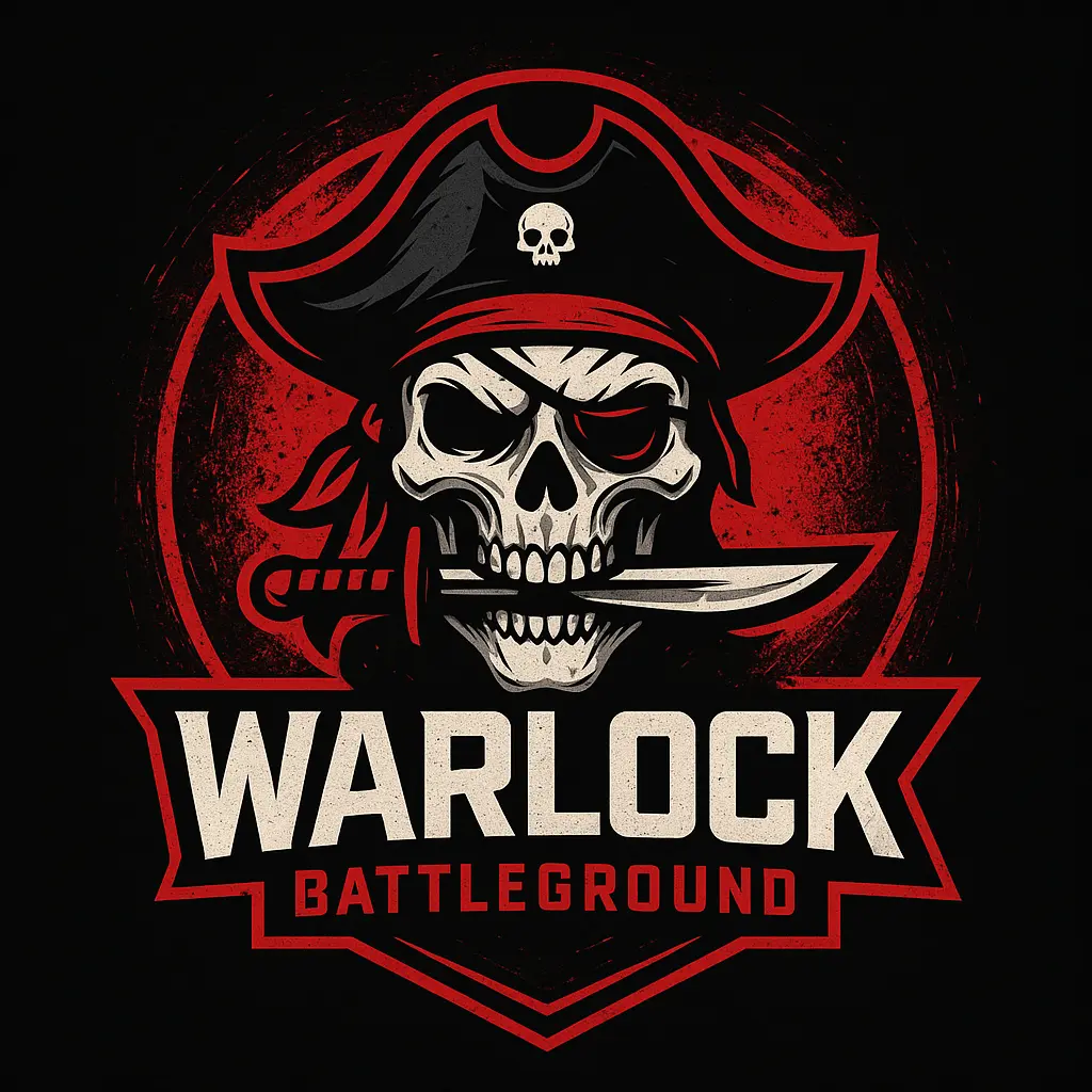 Pirate skull gaming logo template with bold circular design
