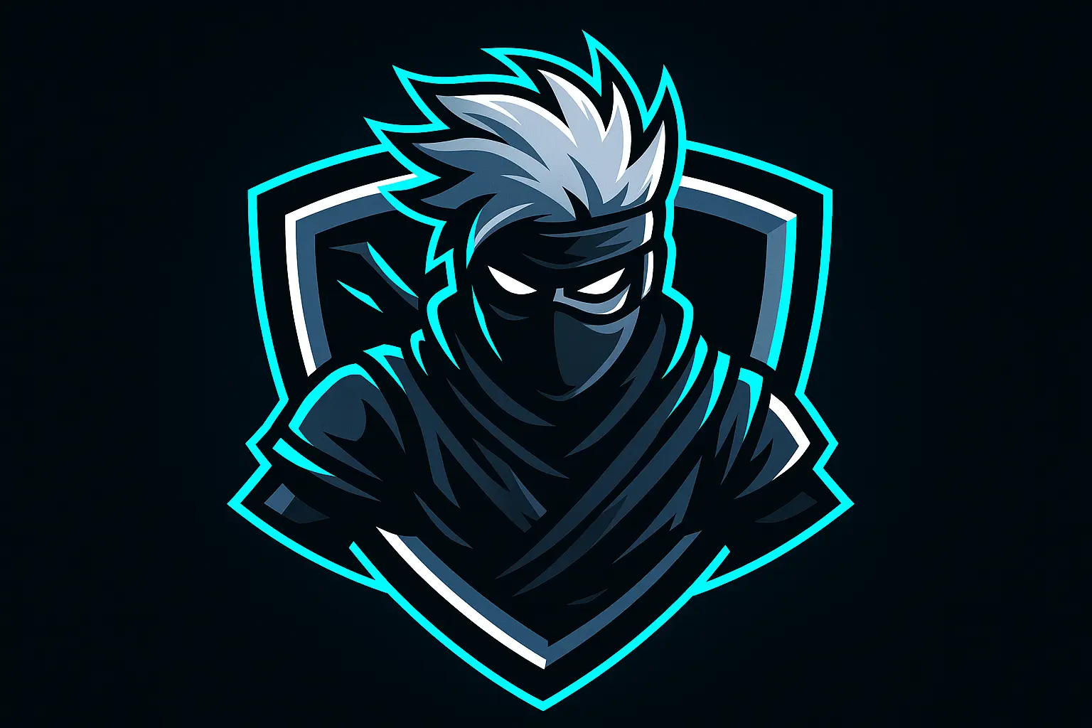 Cyberpunk falcon gaming logo template with neon effects