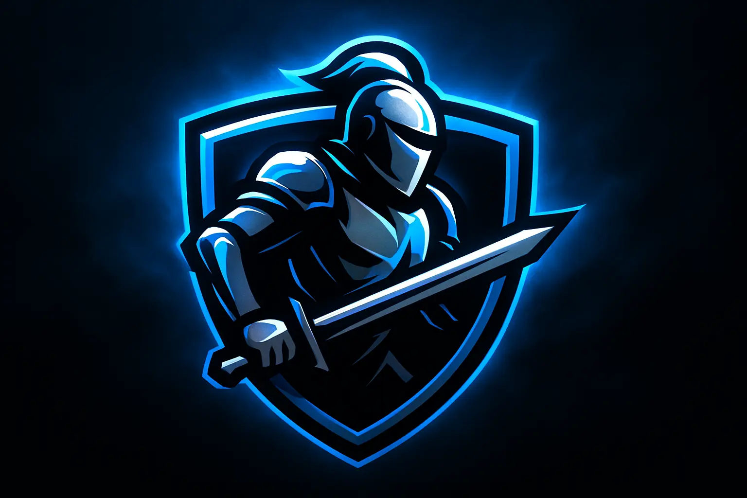 Anime-style gaming logo template with knockout character