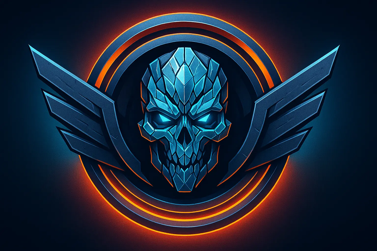 Gaming logo template with glowing mouse and bold text