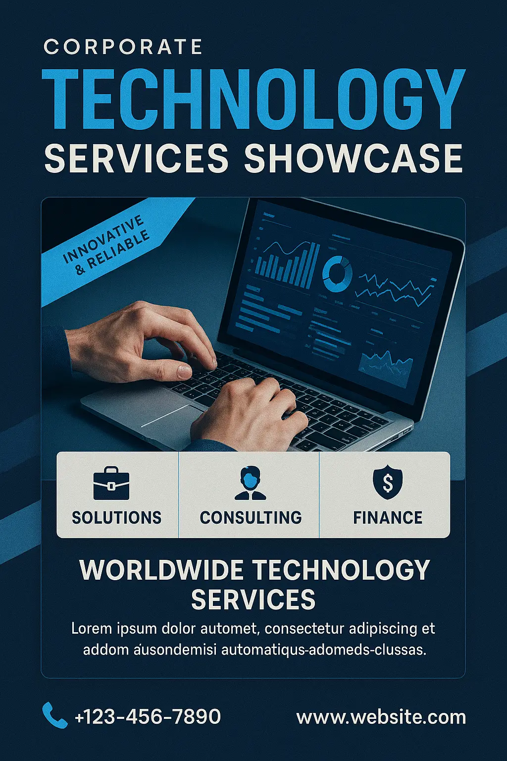 Modern business flyer template with tech-focused layout