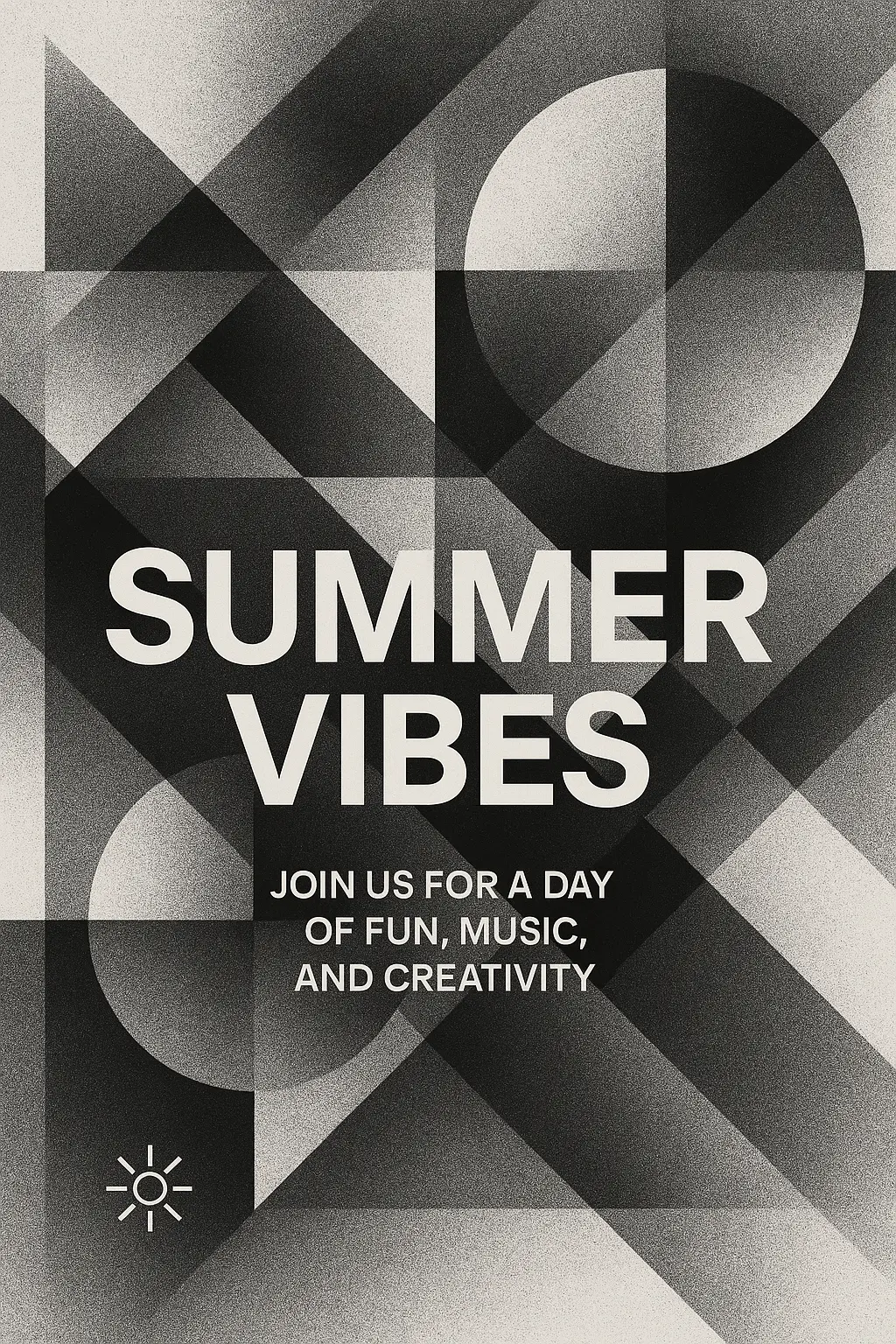 Minimalist summer event flyer template with abstract geometric shapes