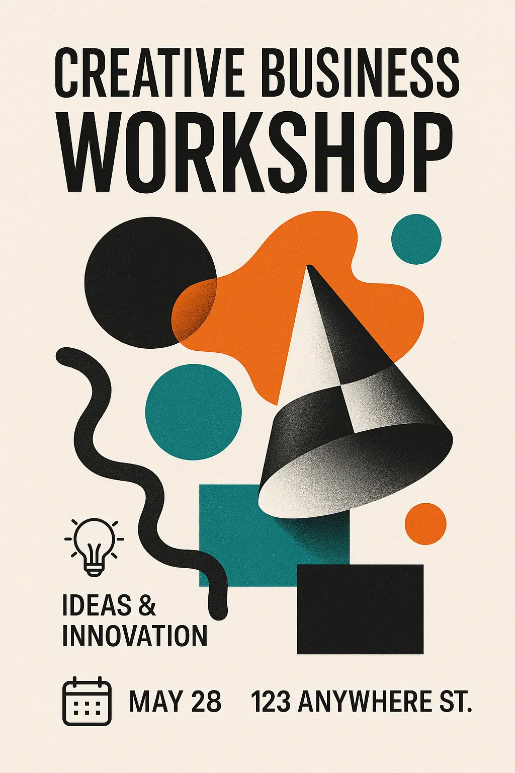 creative business workshop flyer template with abstract design