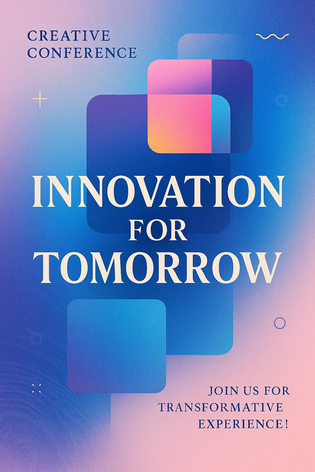 Flyer template for creative conference with abstract geometric design