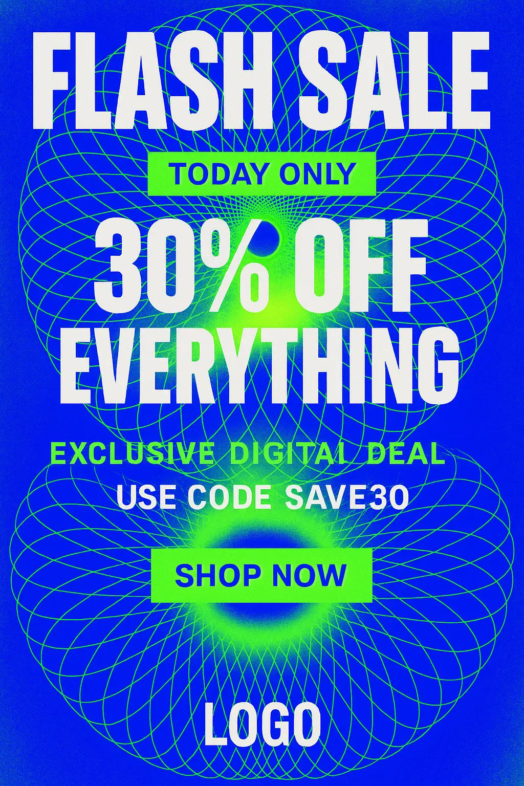 Bold flyer template for online discount sale