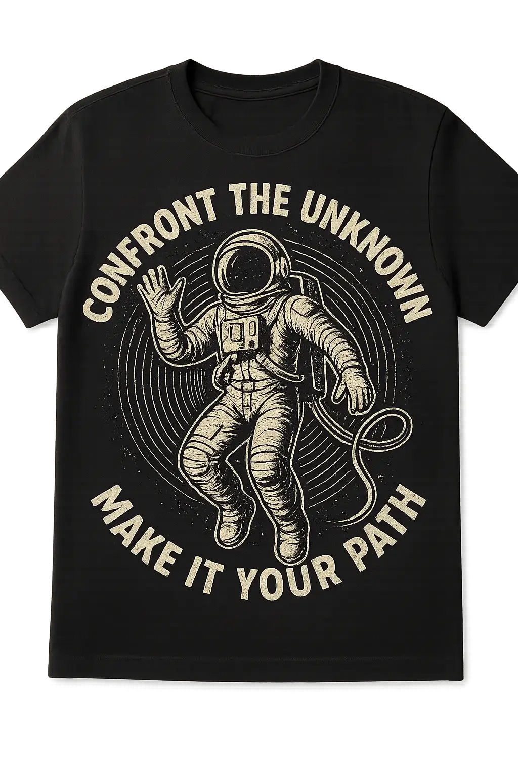 Empowering astronaut comic t-shirt template design