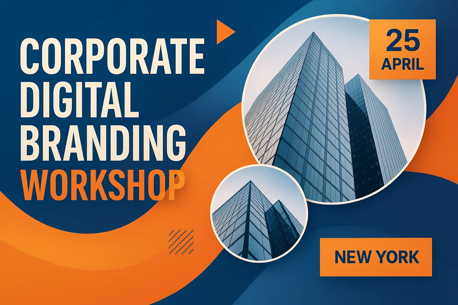 Corporate digital branding banner template with geometric collage