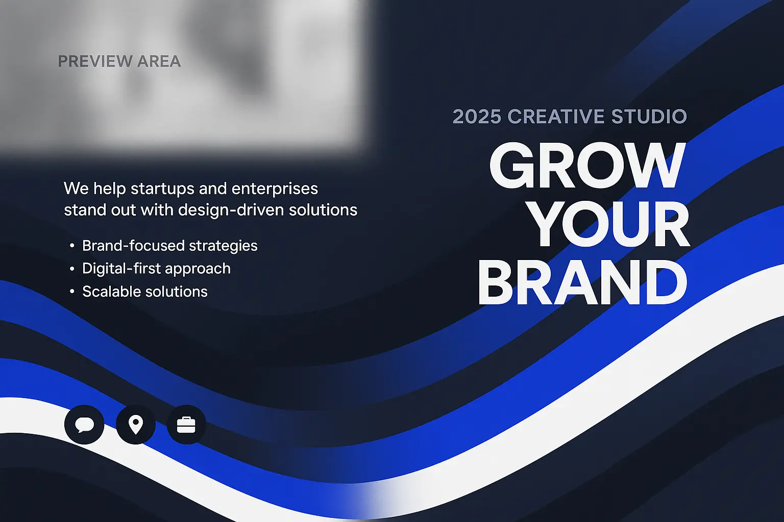 Modern business banner template with bold curves and clean layout