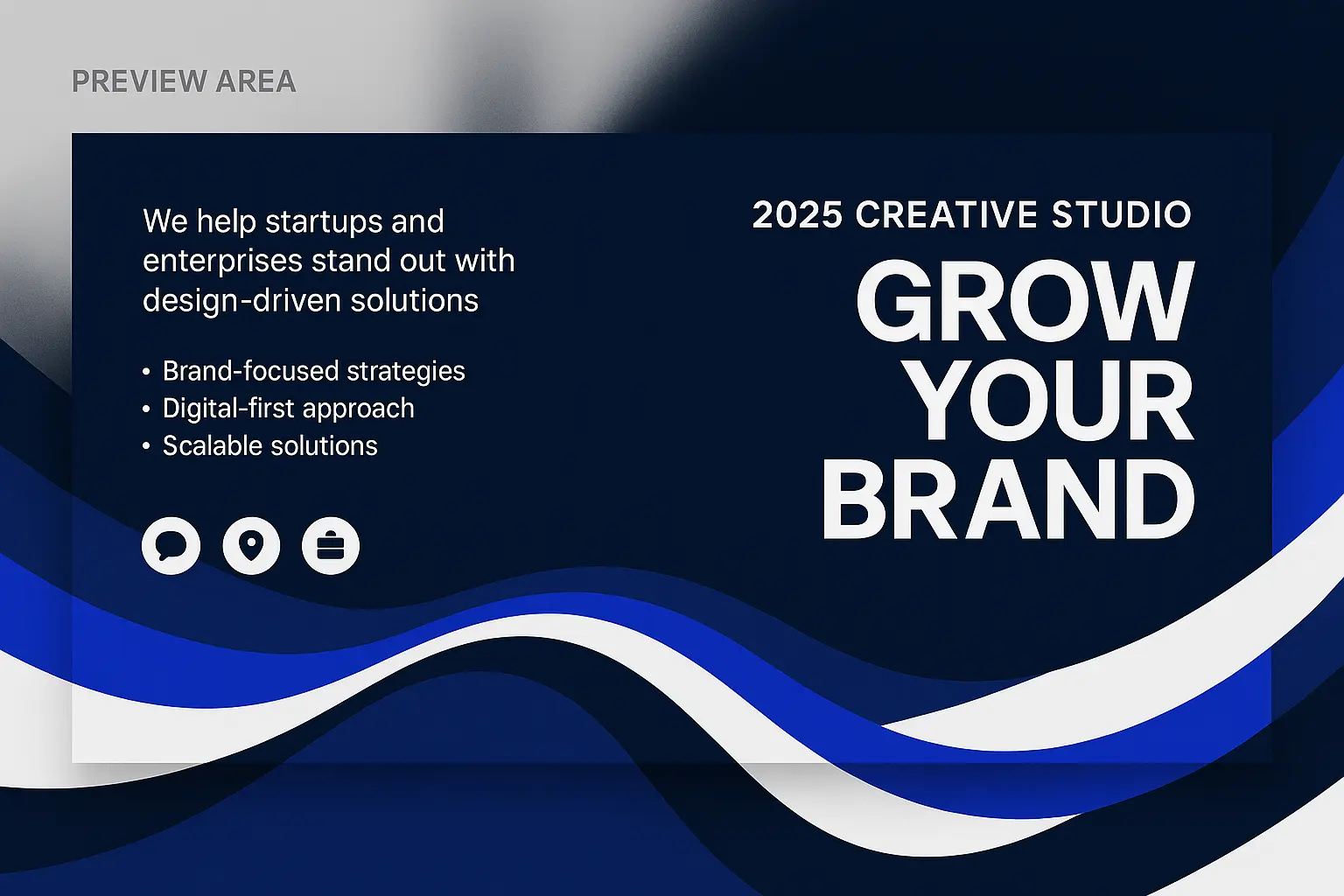 Modern business banner template with bold curves and clean layout