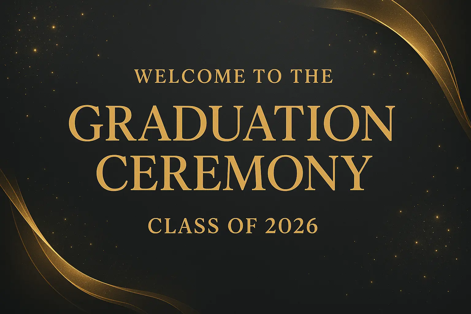 Graduation ceremony banner template for Class of 2026