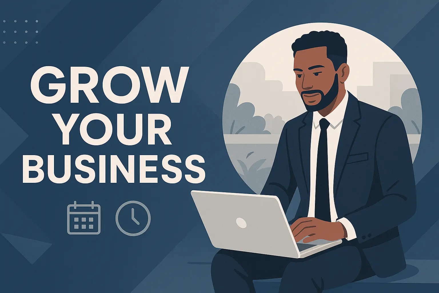 Online business webinar banner template with professional and call-to-action
